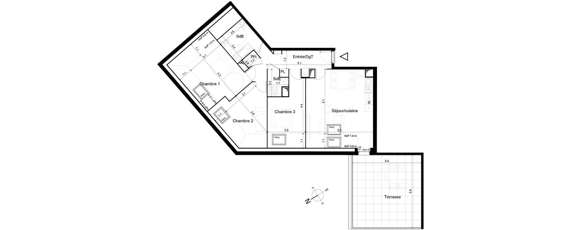 Appartement T4 de 82,97 m2 &agrave; Tigery Plessis-saucourt