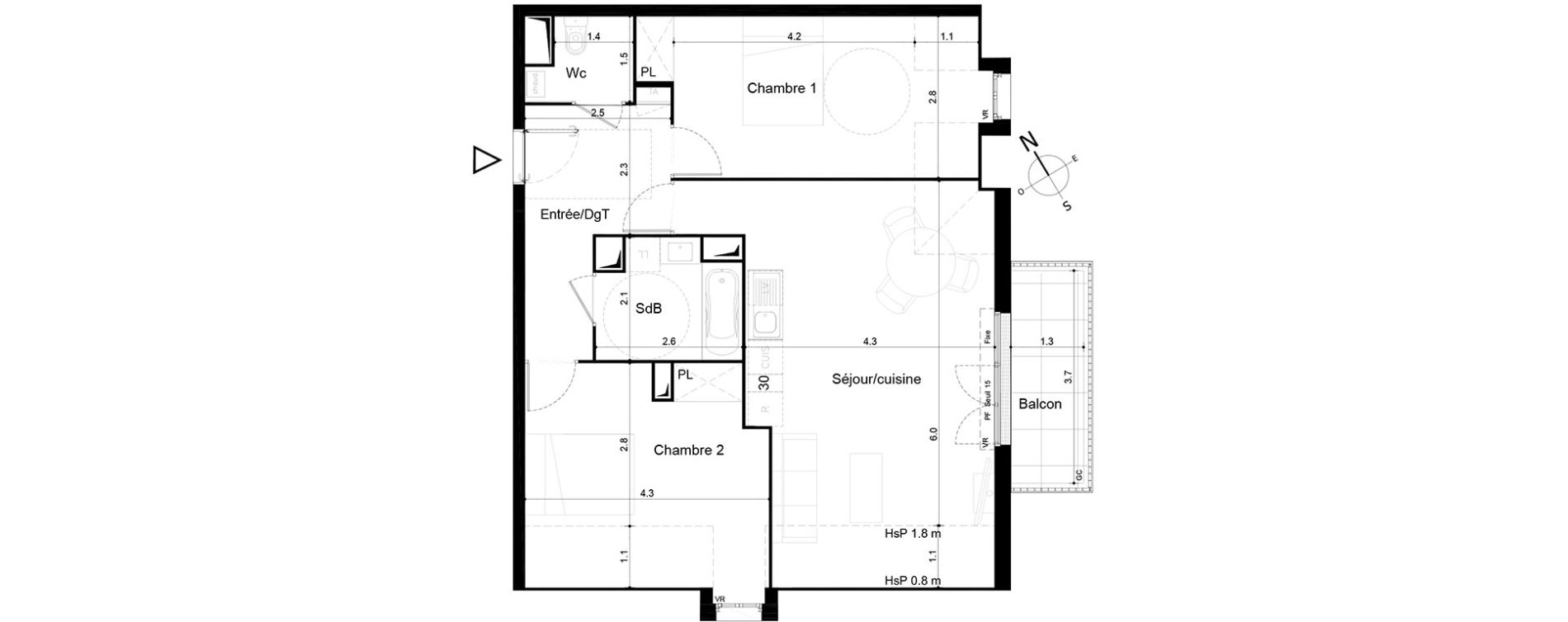 Appartement T3 de 66,40 m2 &agrave; Tigery Plessis-saucourt