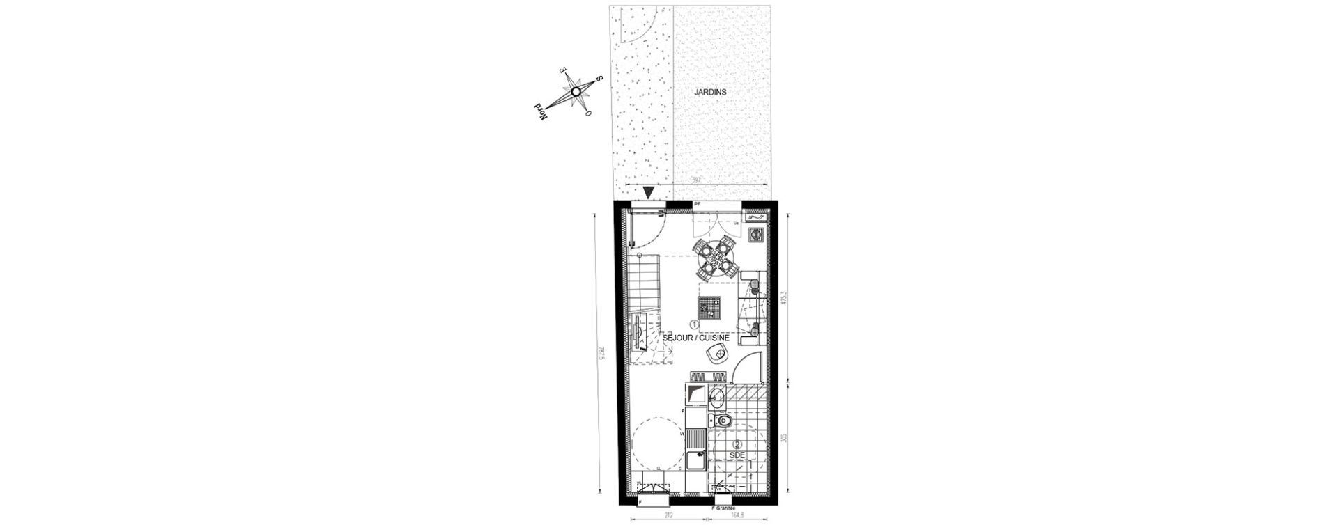 Duplex T3 de 55,01 m2 &agrave; Vert-Le-Grand Centre