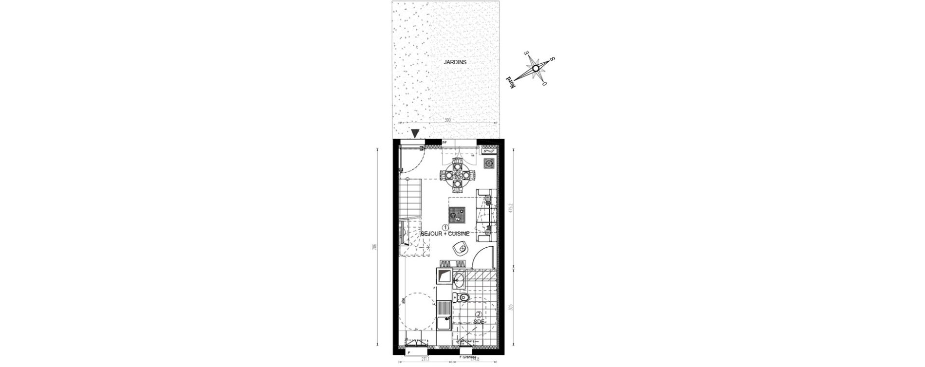 Duplex T3 de 54,99 m2 &agrave; Vert-Le-Grand Centre