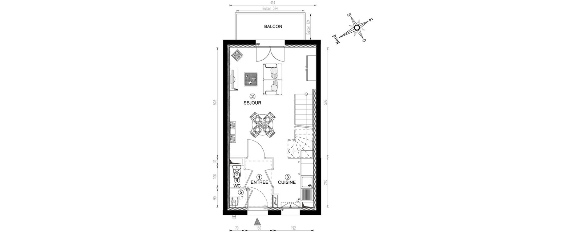 Appartement T3 de 55,27 m2 &agrave; Vert-Le-Grand Centre