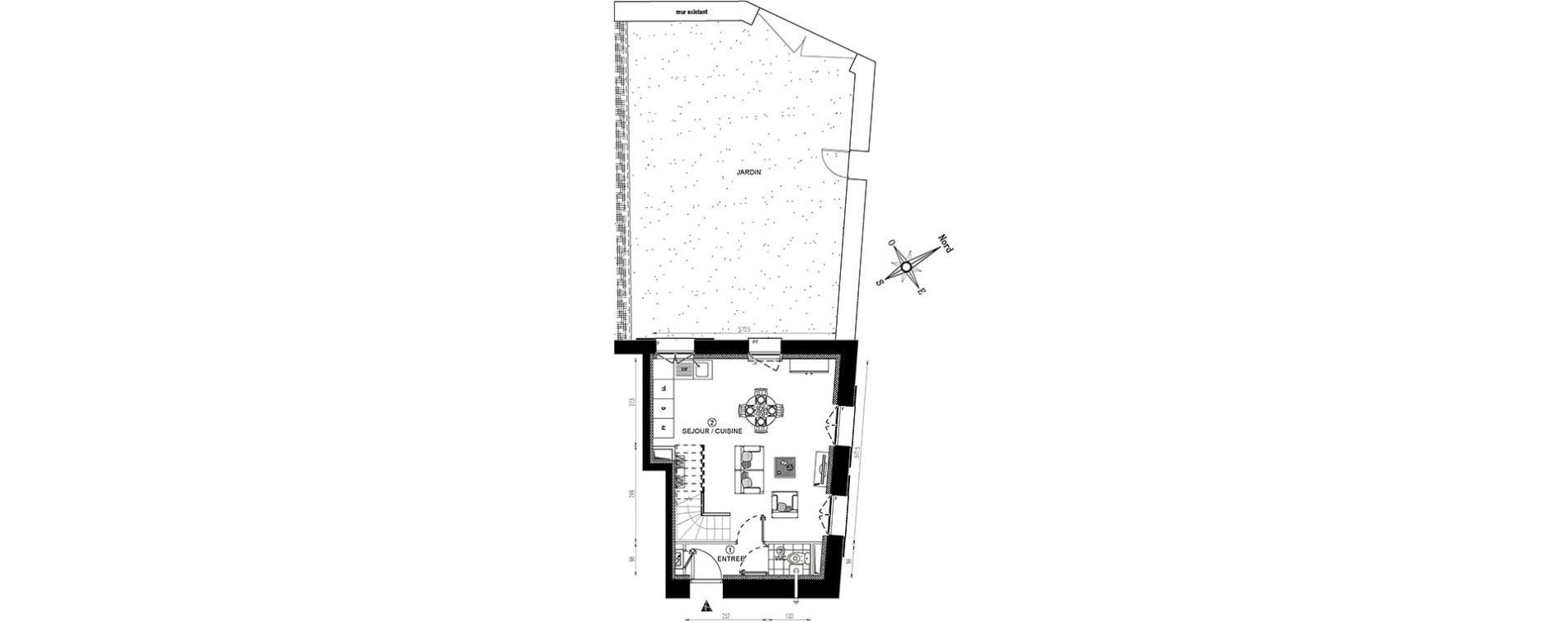 Maison T3 de 61,10 m2 &agrave; Vert-Le-Grand Centre