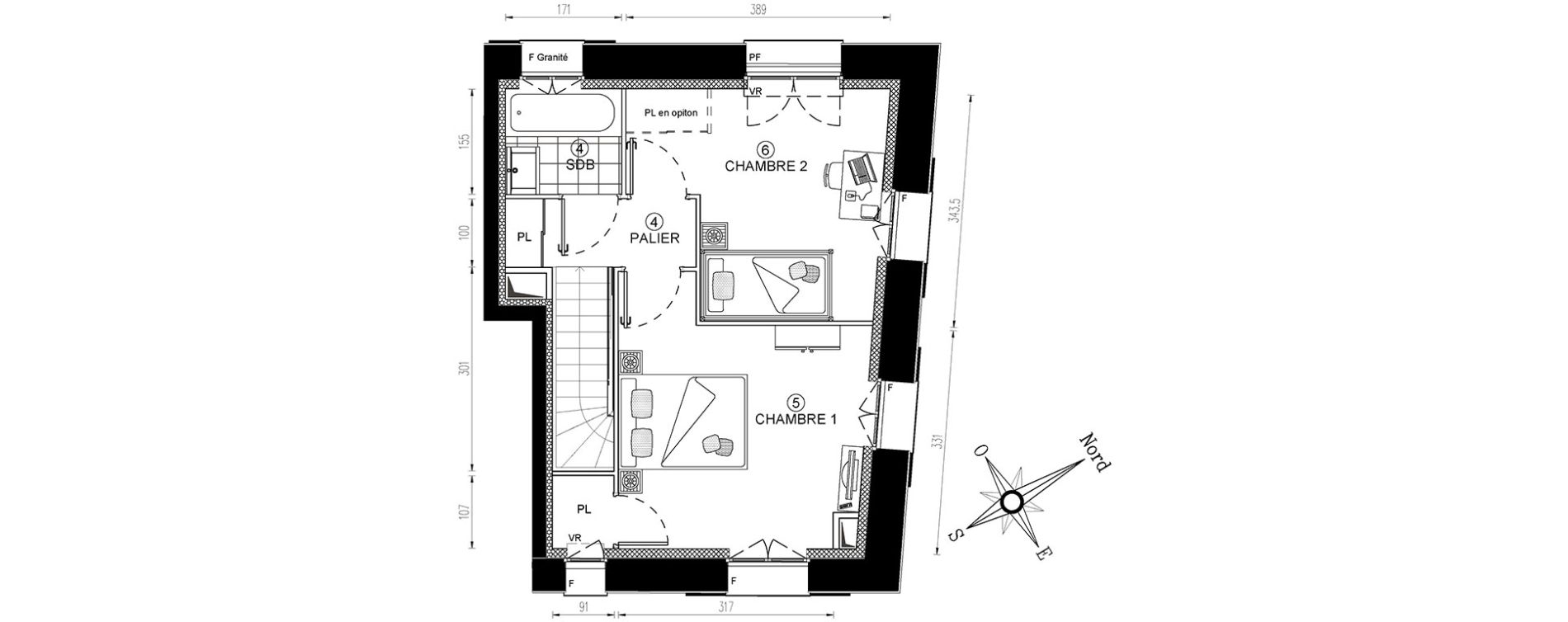 Maison T3 de 61,10 m2 &agrave; Vert-Le-Grand Centre