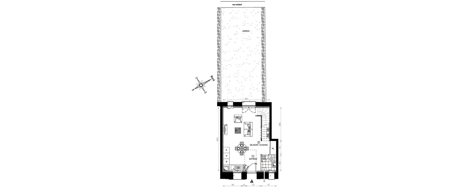 Maison T3 de 62,10 m2 &agrave; Vert-Le-Grand Centre