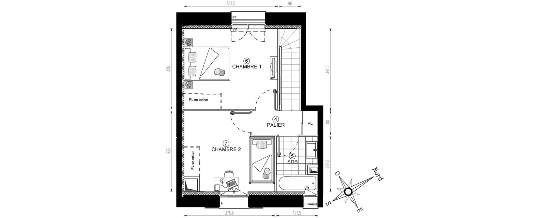 Maison T3 de 62,10 m2 &agrave; Vert-Le-Grand Centre