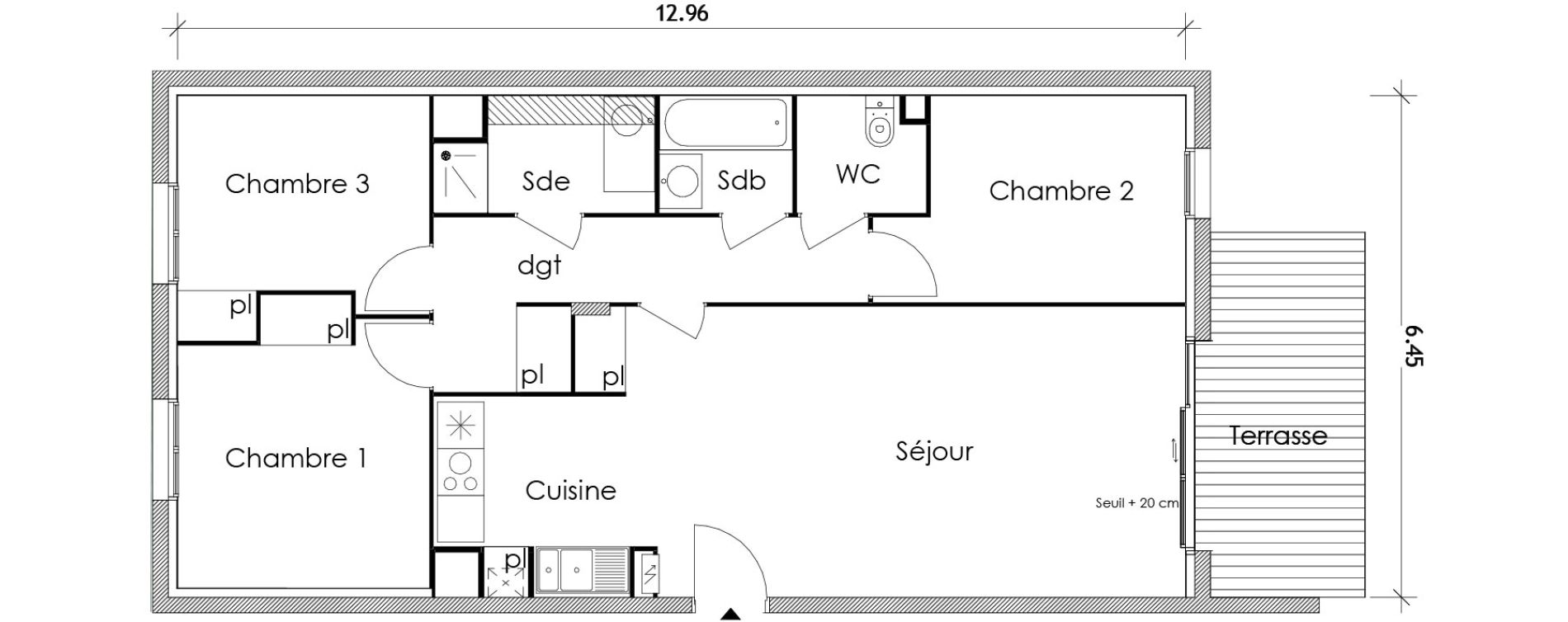 Appartement T4 de 80,18 m2 &agrave; Vert-Le-Petit Centre