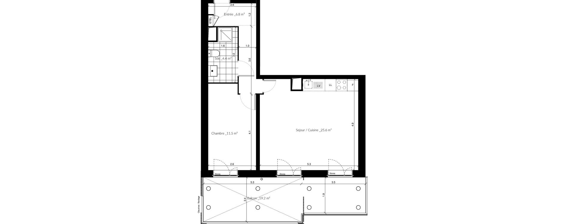 Appartement T2 de 48,30 m2 &agrave; Vigneux-Sur-Seine Les tours