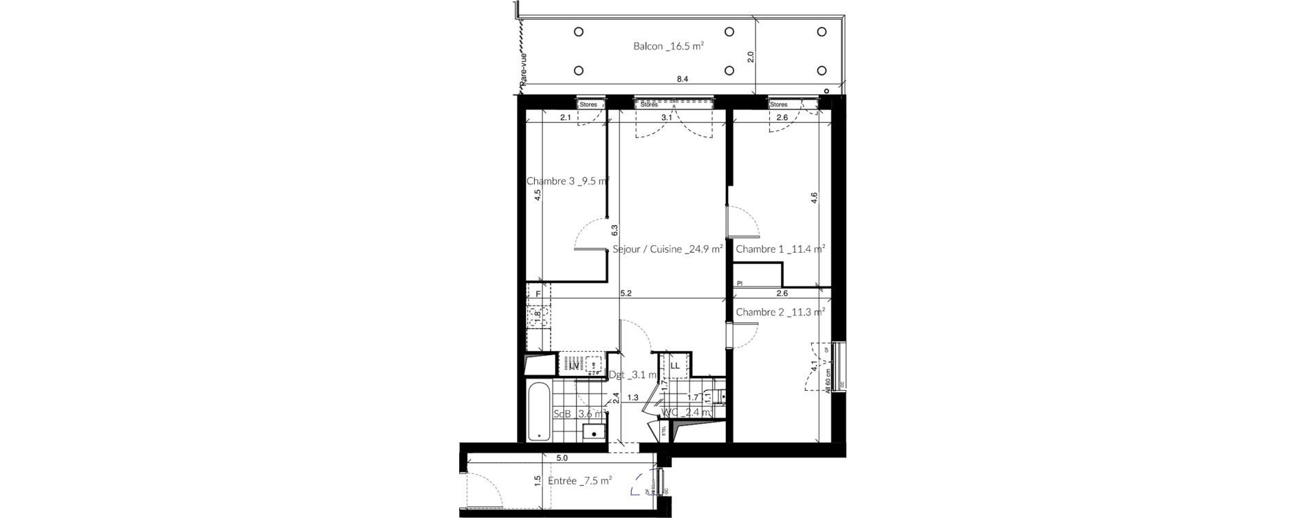 Appartement T4 de 73,50 m2 &agrave; Vigneux-Sur-Seine Les tours