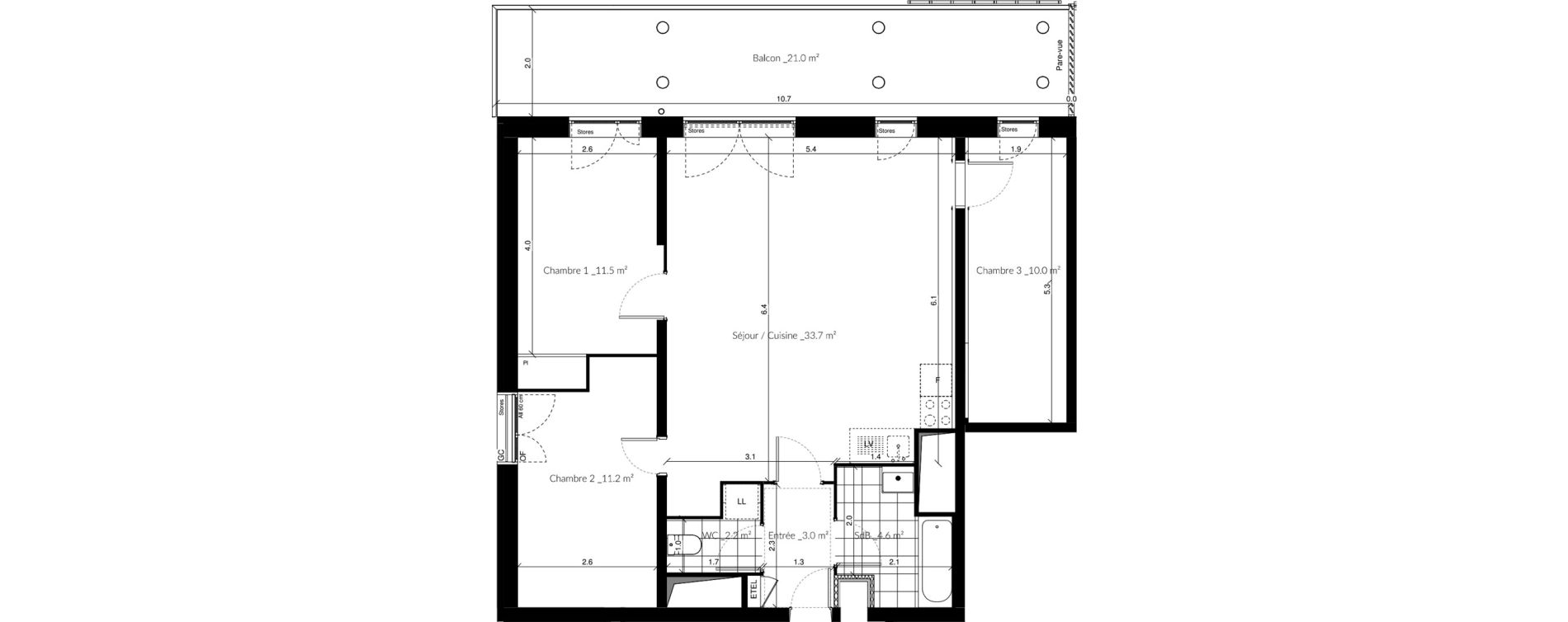 Appartement T4 de 76,20 m2 &agrave; Vigneux-Sur-Seine Les tours
