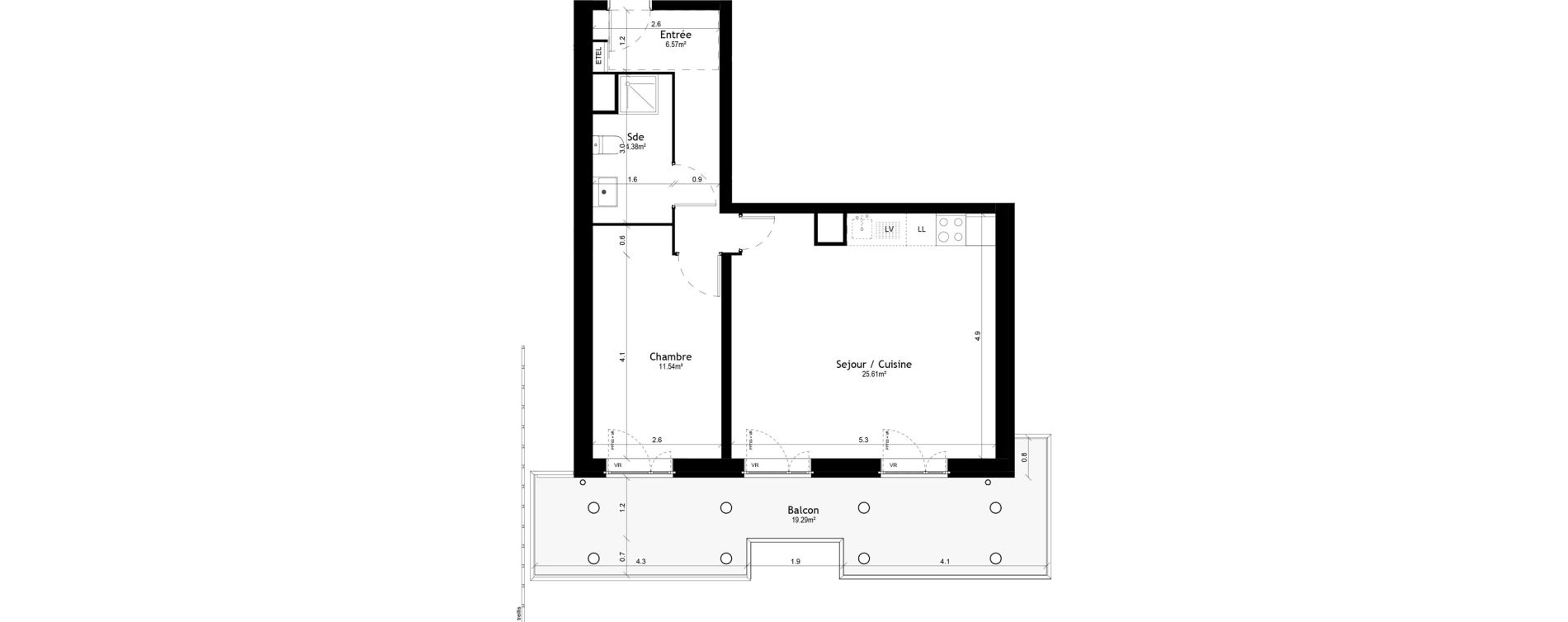 Appartement T2 de 48,10 m2 &agrave; Vigneux-Sur-Seine Les tours