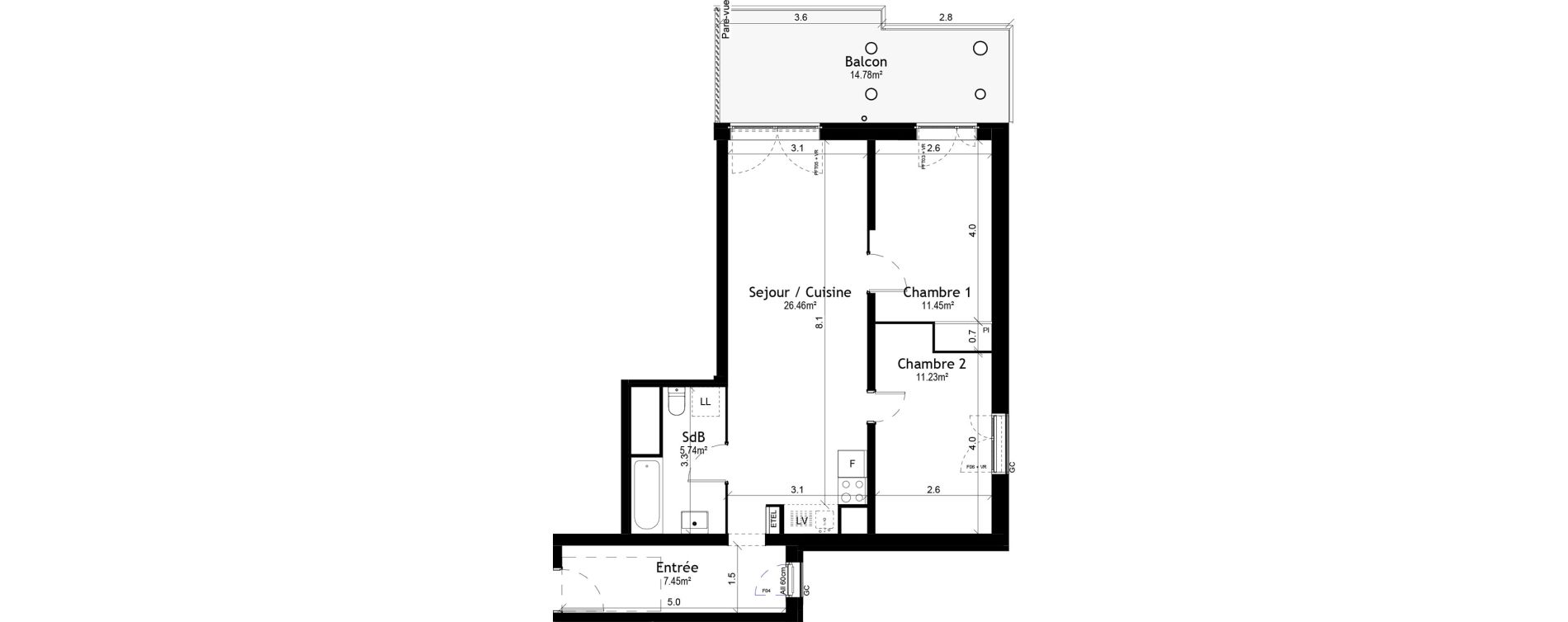 Appartement T3 de 62,33 m2 &agrave; Vigneux-Sur-Seine Les tours