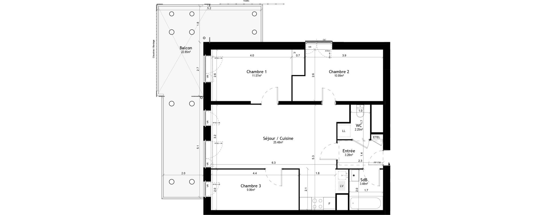 Appartement T4 de 66,11 m2 &agrave; Vigneux-Sur-Seine Les tours