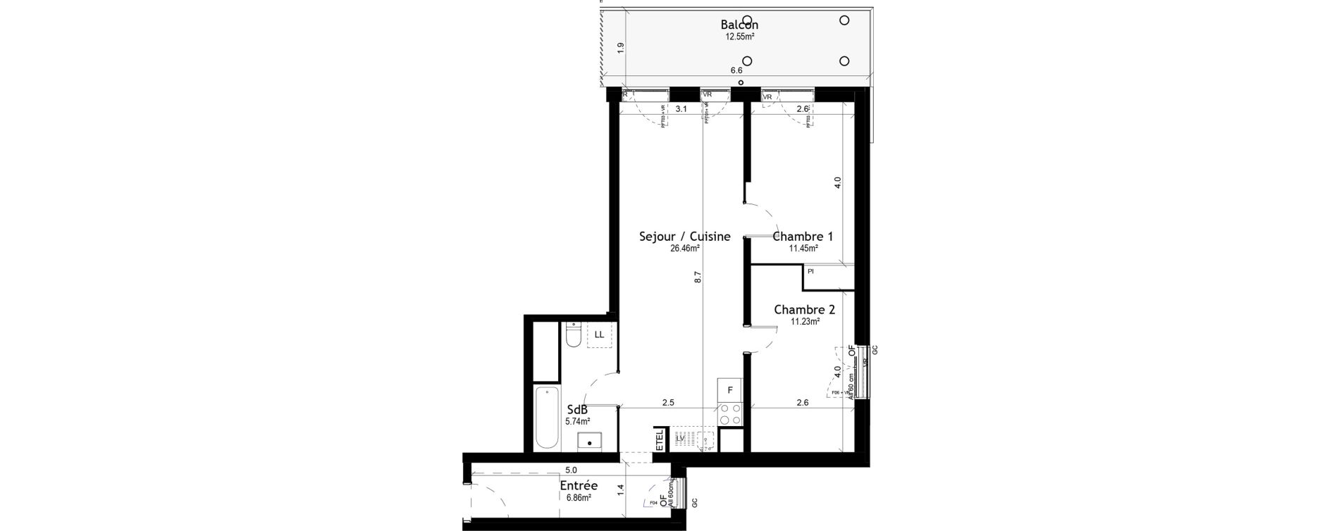 Appartement T3 de 61,74 m2 &agrave; Vigneux-Sur-Seine Les tours