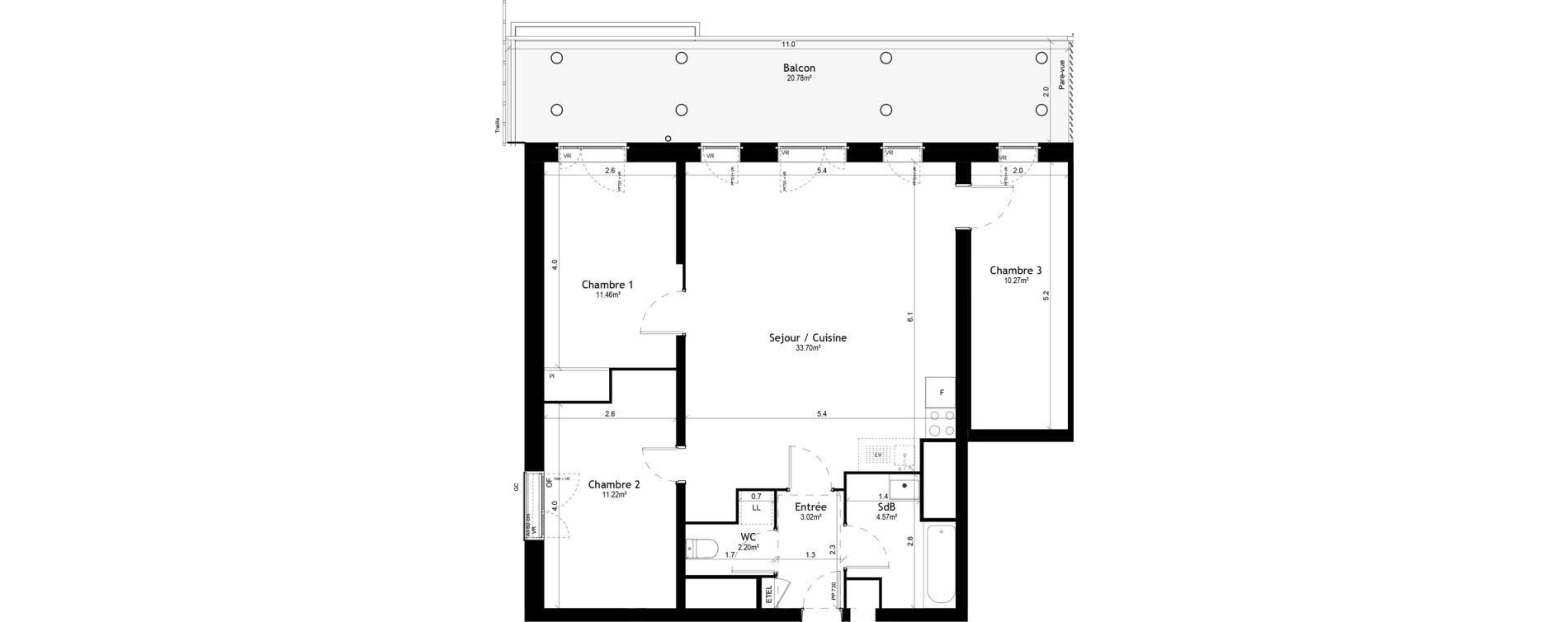 Appartement T4 de 76,44 m2 &agrave; Vigneux-Sur-Seine Les tours