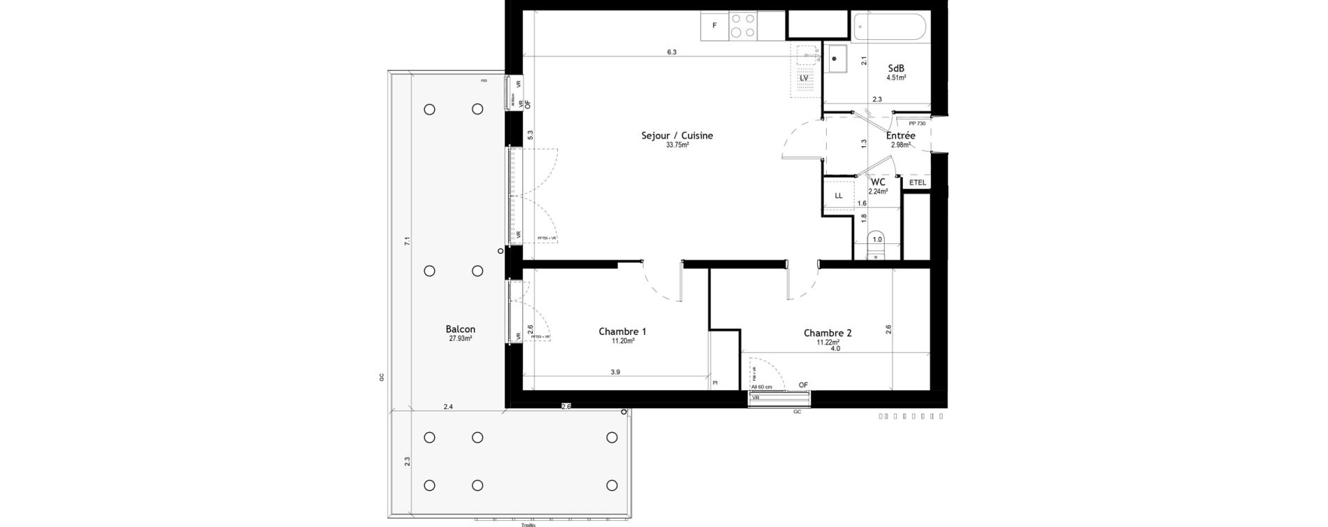 Appartement T3 de 65,90 m2 &agrave; Vigneux-Sur-Seine Les tours