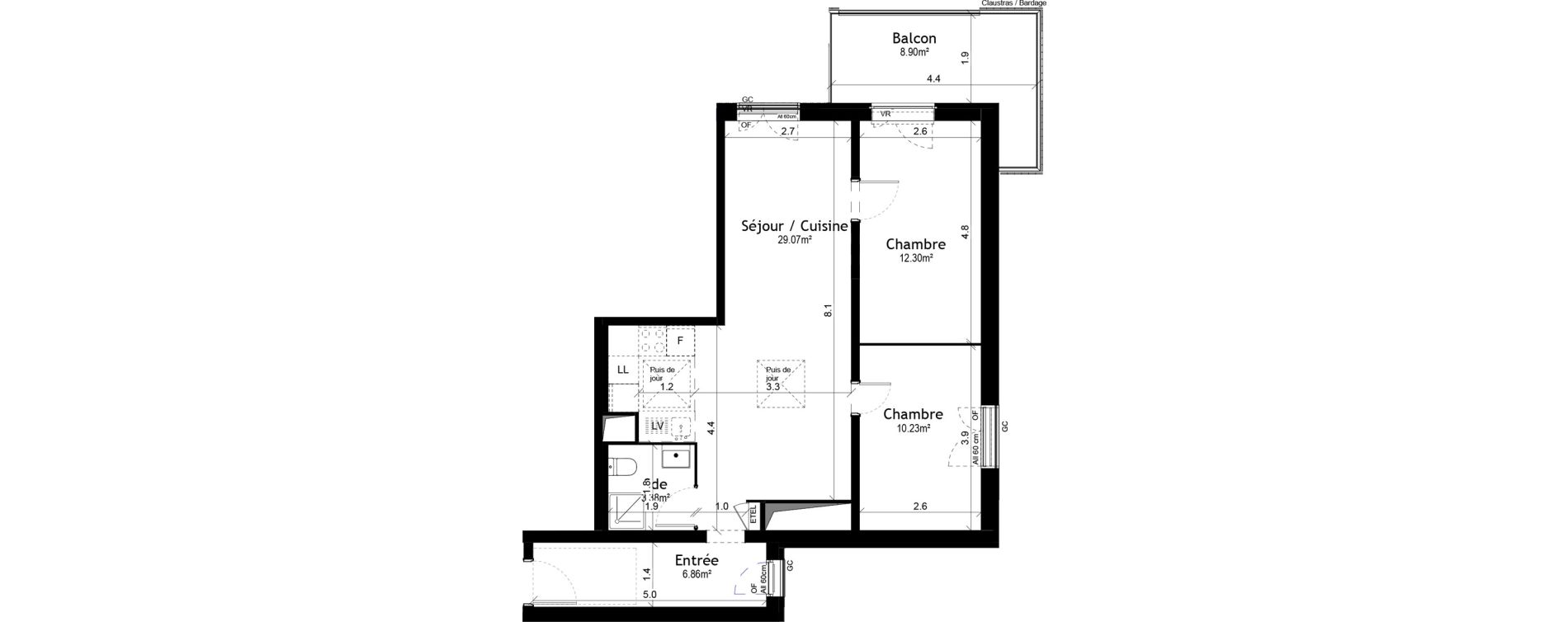 Appartement T3 de 61,84 m2 &agrave; Vigneux-Sur-Seine Les tours