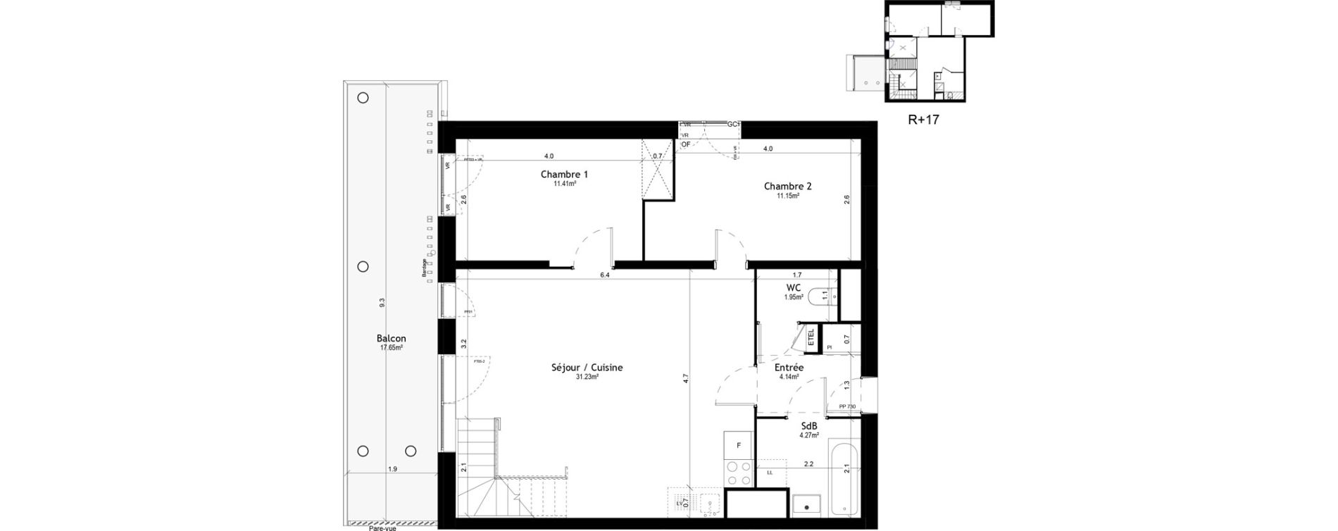 Duplex T5 de 109,72 m2 &agrave; Vigneux-Sur-Seine Les tours