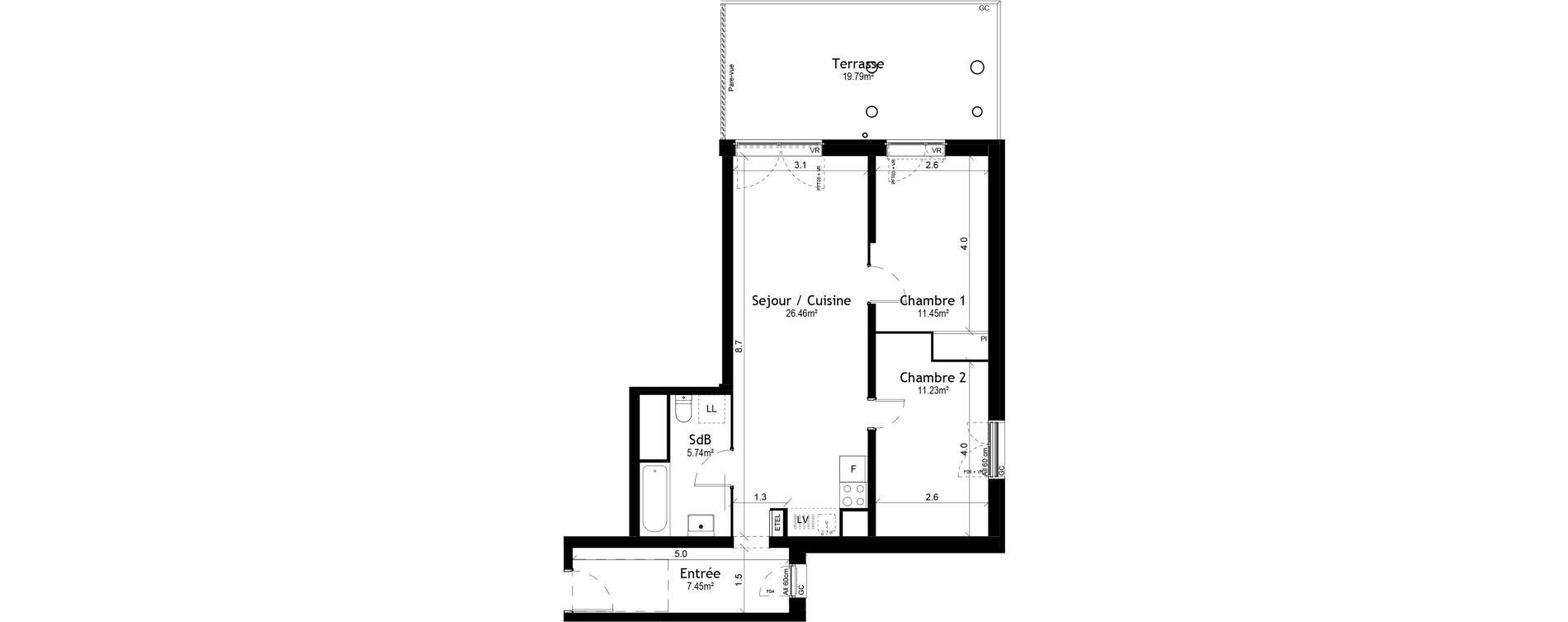 Appartement T3 de 62,33 m2 &agrave; Vigneux-Sur-Seine Les tours