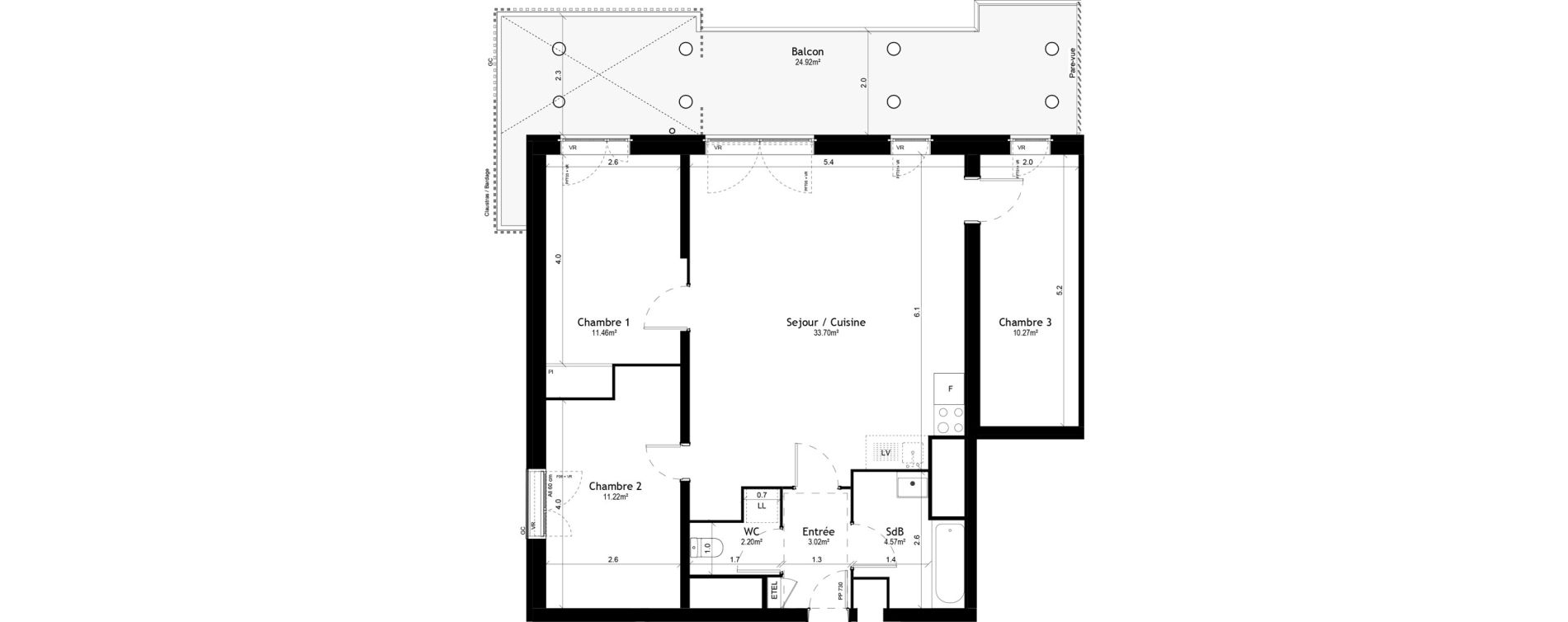 Appartement T4 de 76,44 m2 &agrave; Vigneux-Sur-Seine Les tours