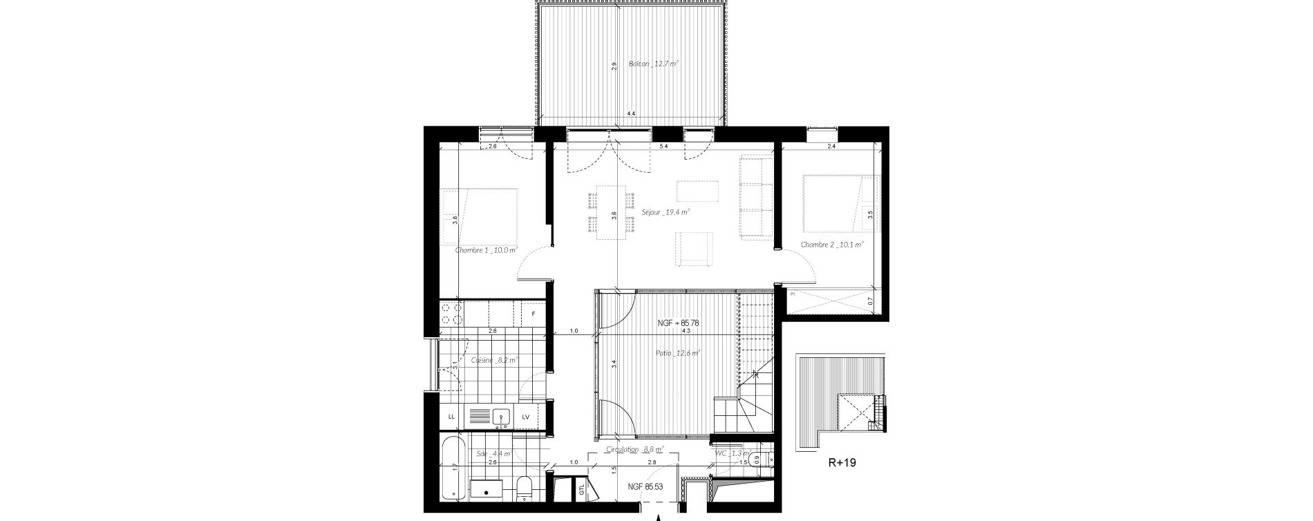 Appartement T3 de 62,10 m2 &agrave; Vigneux-Sur-Seine La croix blanche