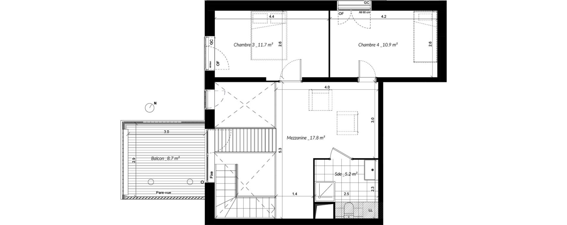 Duplex T5 de 109,50 m2 &agrave; Vigneux-Sur-Seine La croix blanche