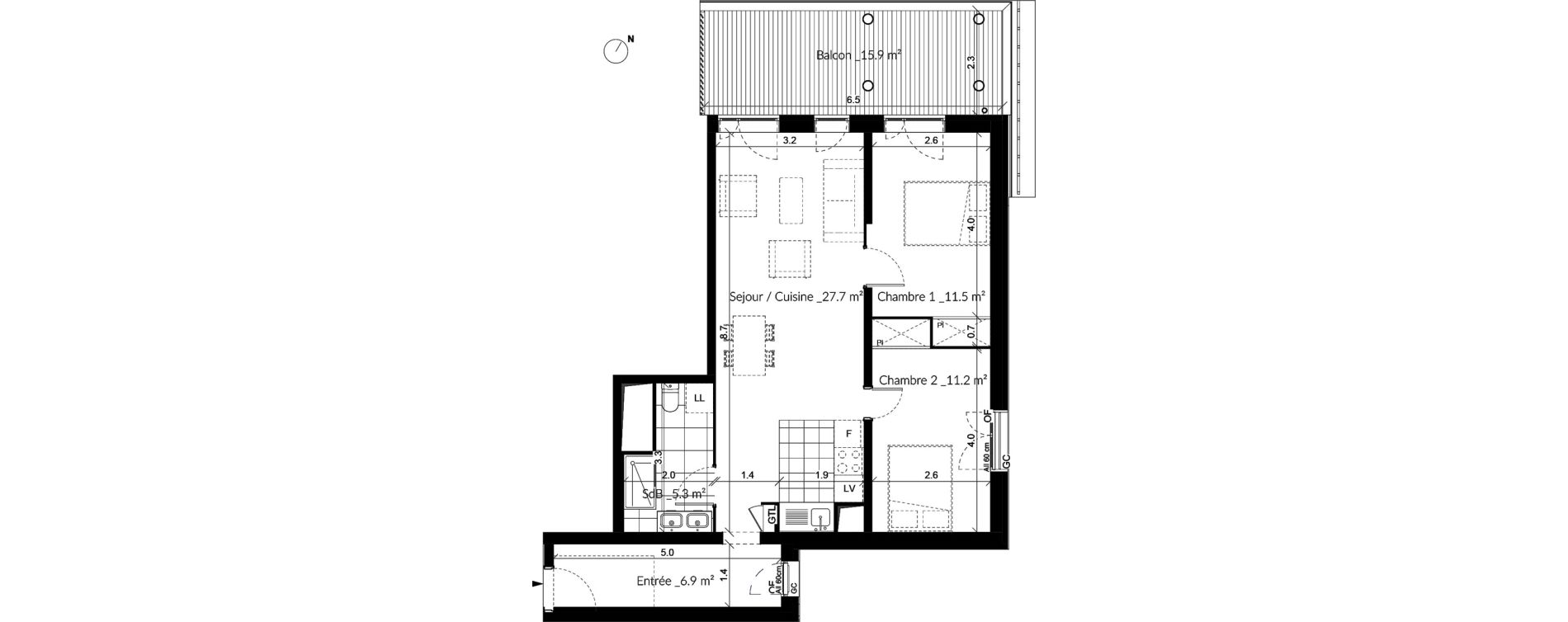 Appartement T3 de 62,50 m2 &agrave; Vigneux-Sur-Seine La croix blanche