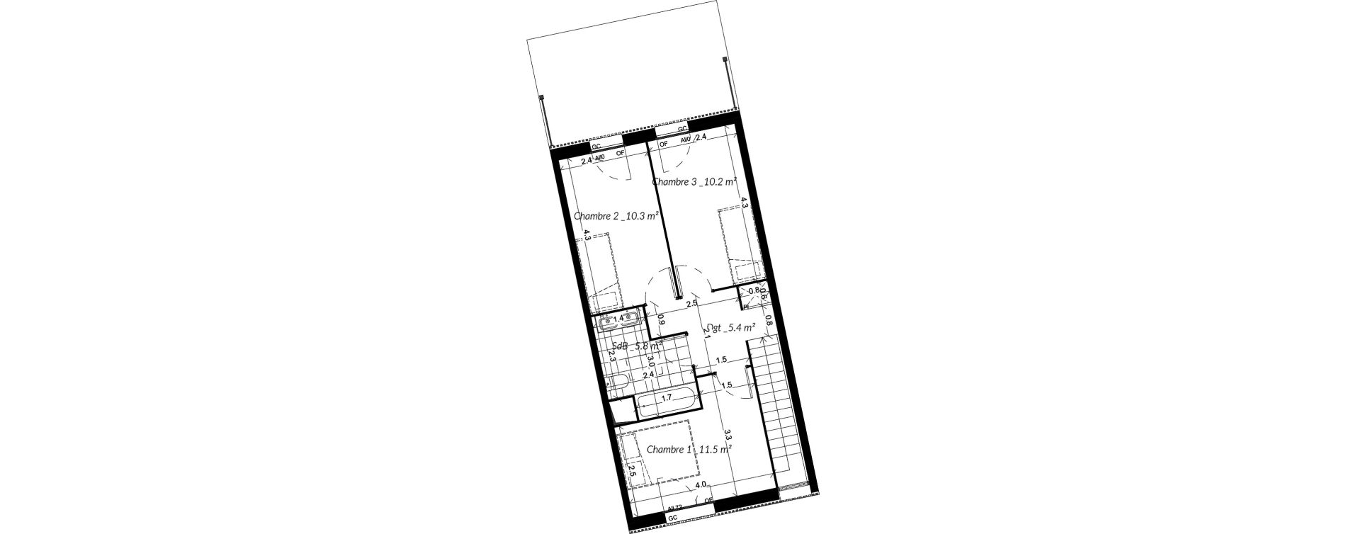 Duplex T4 de 88,80 m2 &agrave; Vigneux-Sur-Seine La croix blanche