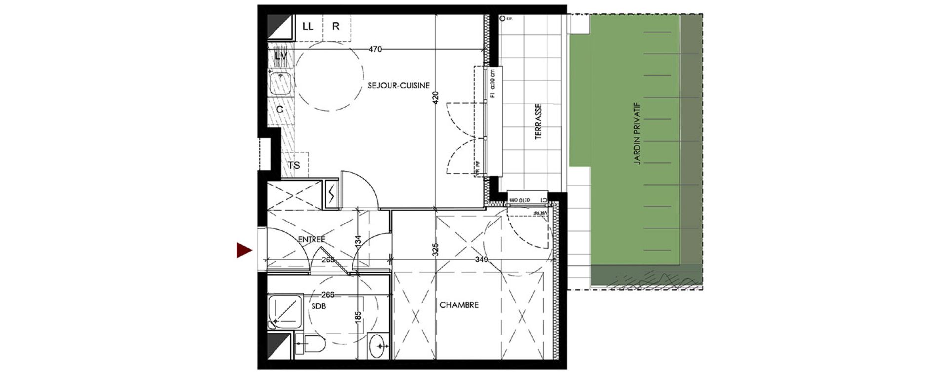 Appartement T2 de 38,39 m2 &agrave; Vigneux-Sur-Seine La croix blanche