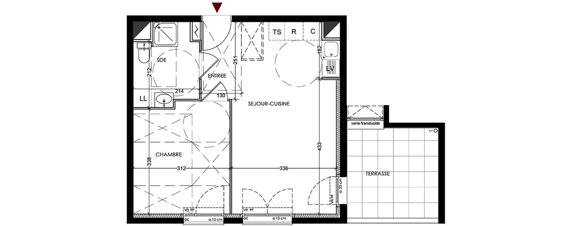 Appartement T2 de 39,26 m2 &agrave; Vigneux-Sur-Seine La croix blanche