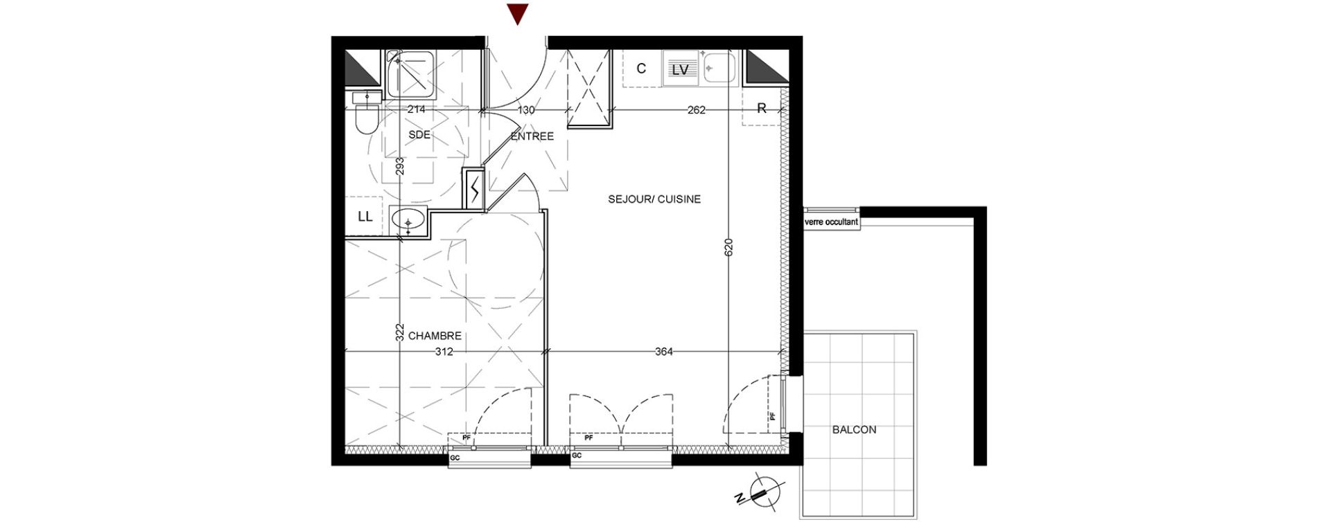 Appartement T2 de 40,67 m2 &agrave; Vigneux-Sur-Seine La croix blanche