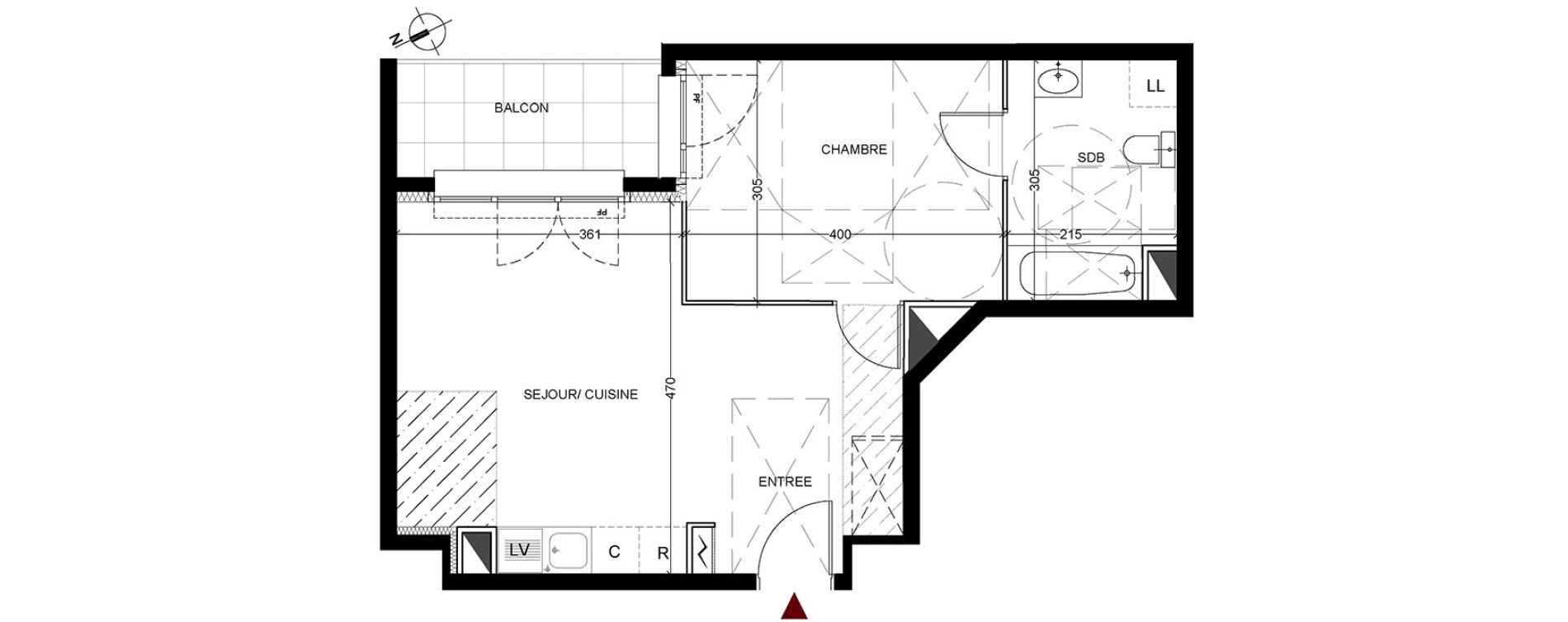 Appartement T2 de 43,54 m2 &agrave; Vigneux-Sur-Seine La croix blanche