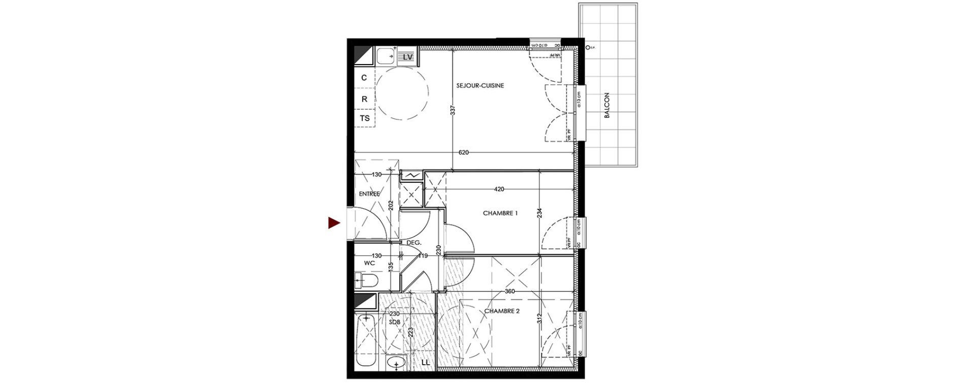 Appartement T3 de 53,93 m2 &agrave; Vigneux-Sur-Seine La croix blanche