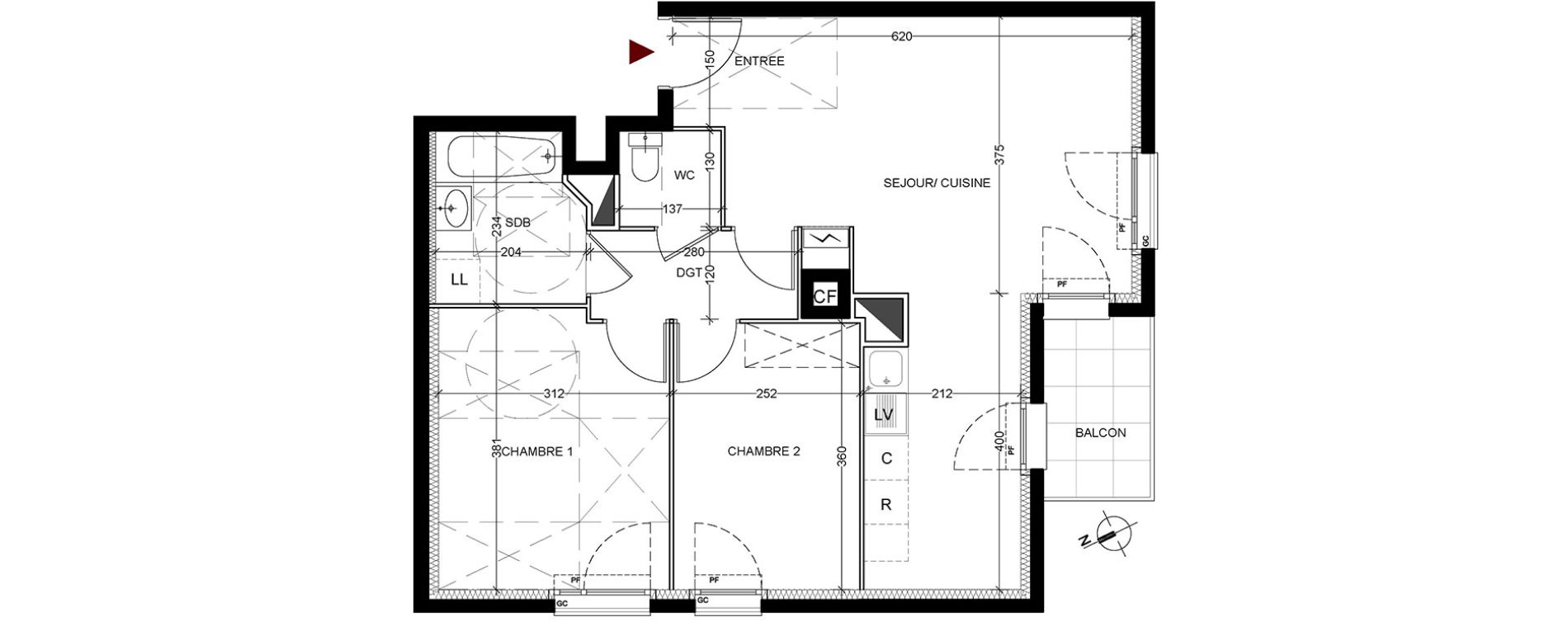 Appartement T3 de 58,47 m2 &agrave; Vigneux-Sur-Seine La croix blanche