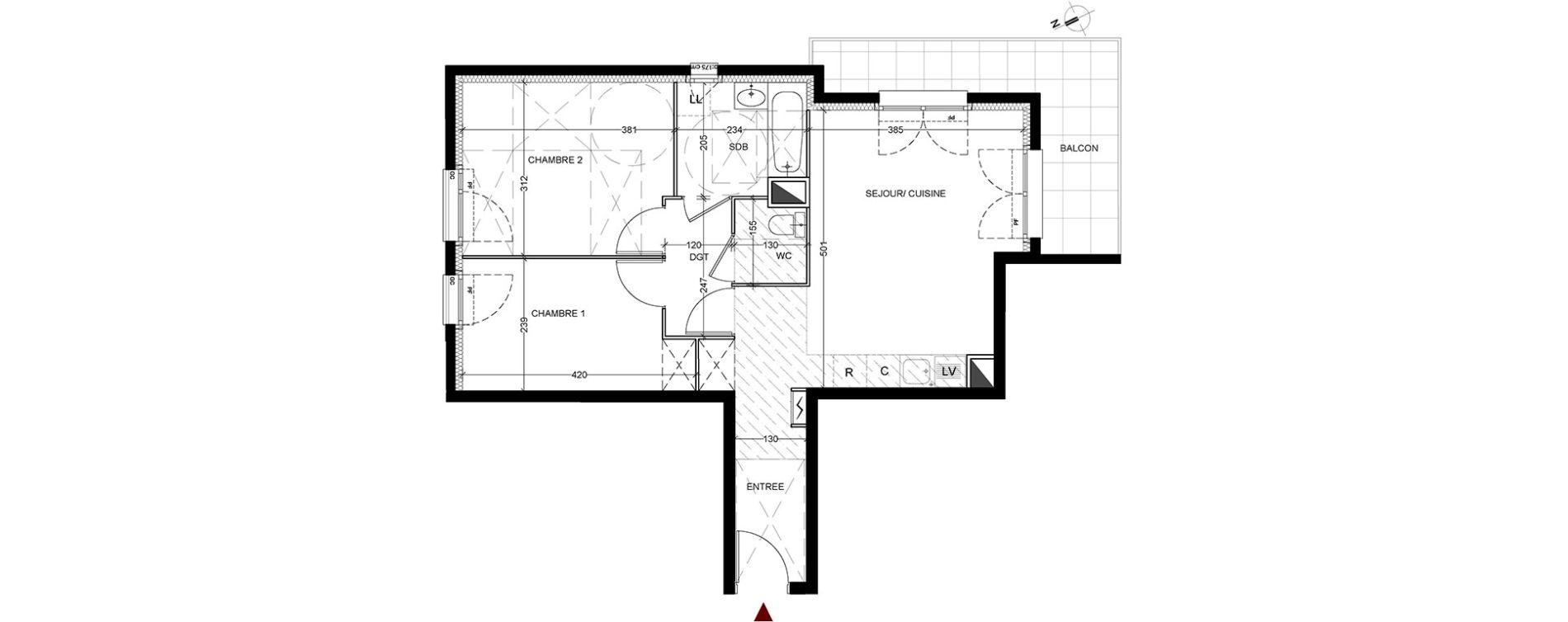 Appartement T3 de 55,35 m2 &agrave; Vigneux-Sur-Seine La croix blanche