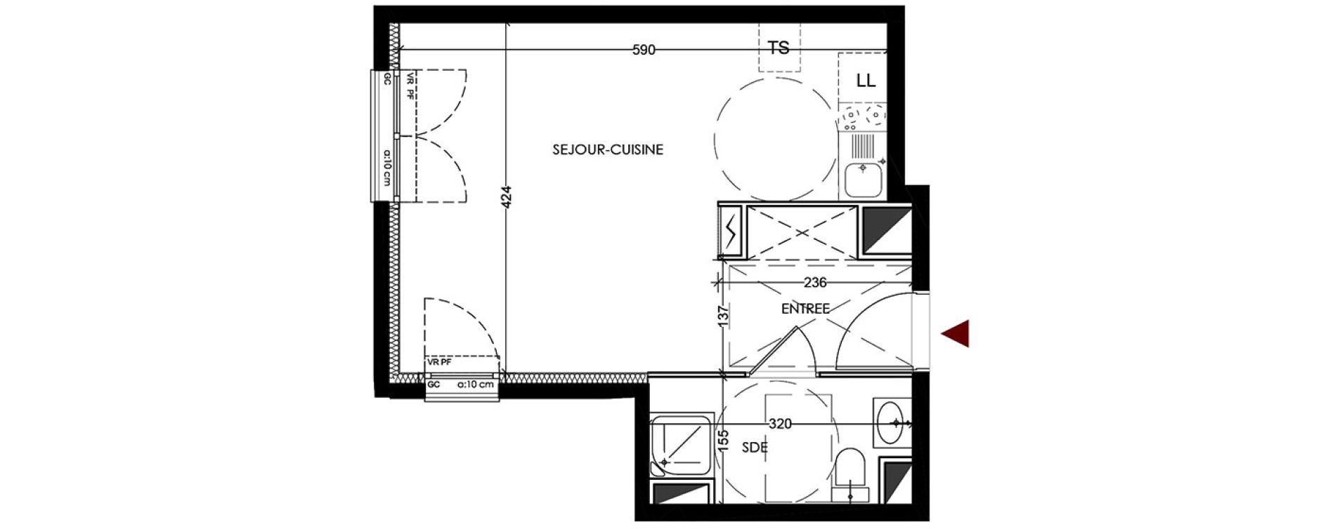 Appartement T1 de 29,32 m2 &agrave; Vigneux-Sur-Seine La croix blanche