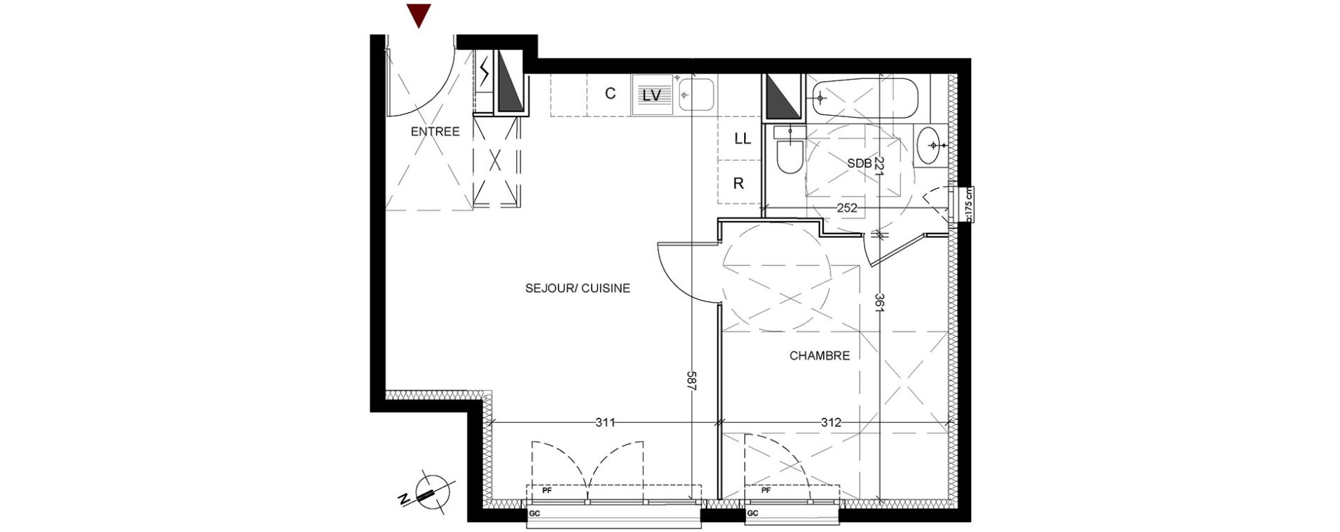 Appartement T2 de 42,39 m2 &agrave; Vigneux-Sur-Seine La croix blanche