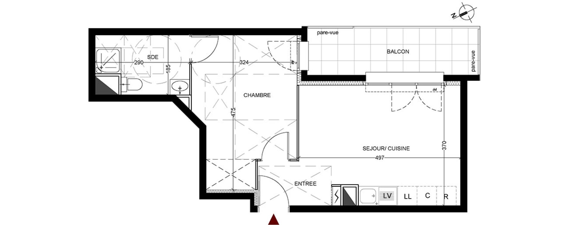 Appartement T2 de 37,71 m2 &agrave; Vigneux-Sur-Seine La croix blanche