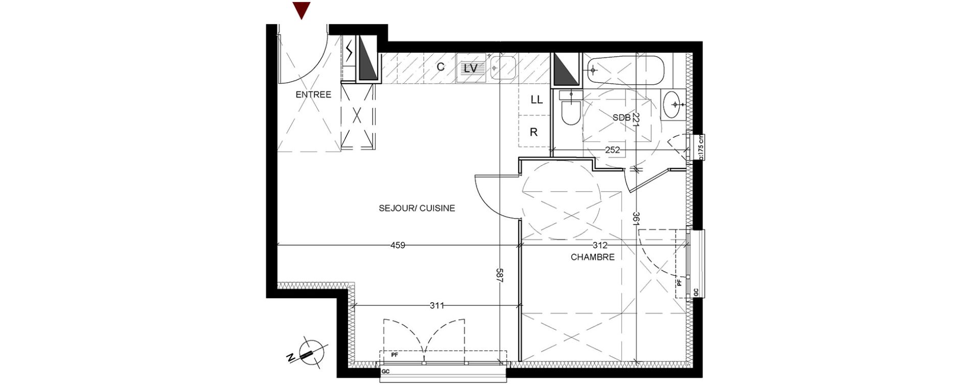 Appartement T2 de 42,39 m2 &agrave; Vigneux-Sur-Seine La croix blanche