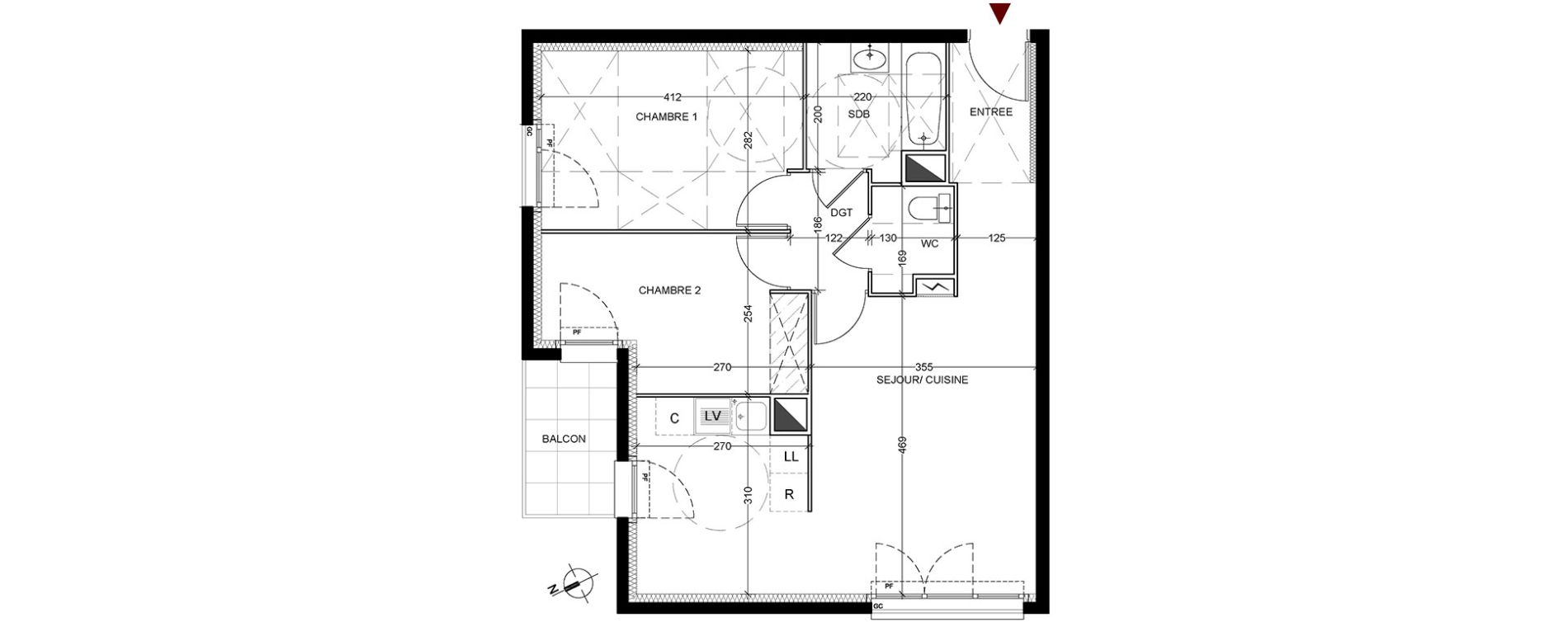 Appartement T3 de 58,93 m2 &agrave; Vigneux-Sur-Seine La croix blanche