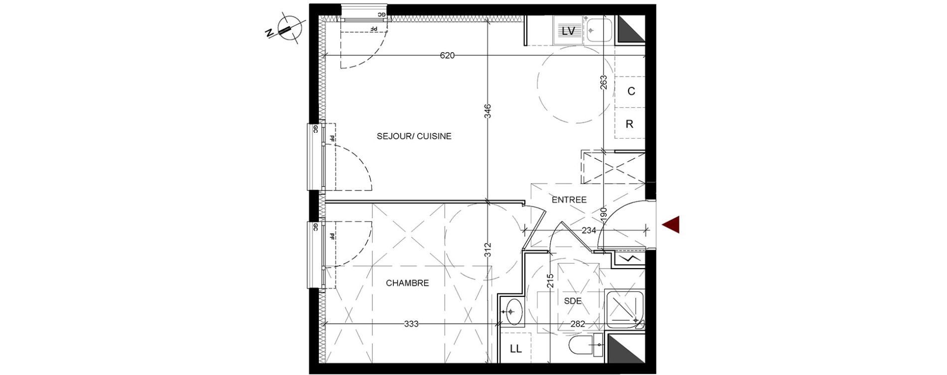 Appartement T2 de 39,78 m2 &agrave; Vigneux-Sur-Seine La croix blanche