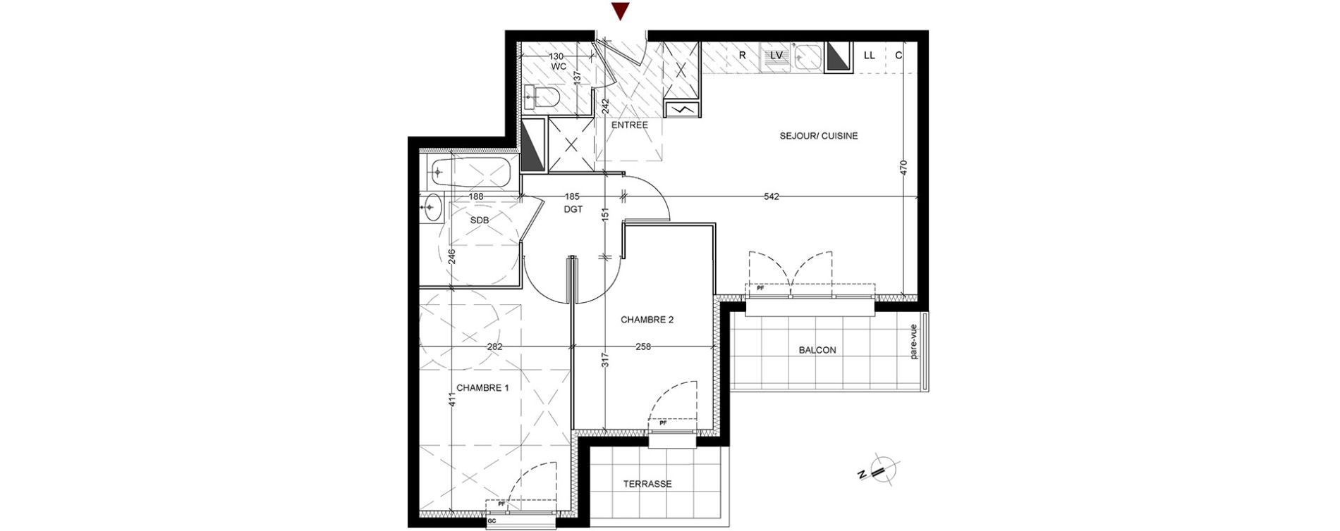 Appartement T3 de 55,28 m2 &agrave; Vigneux-Sur-Seine La croix blanche