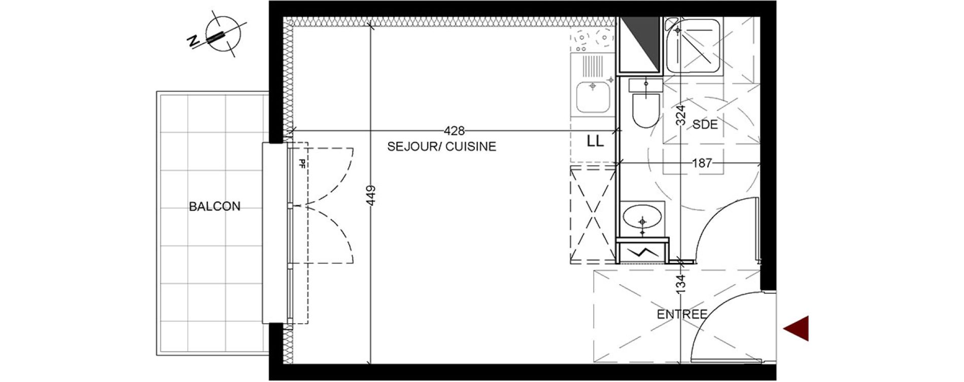 Studio de 27,17 m2 &agrave; Vigneux-Sur-Seine La croix blanche