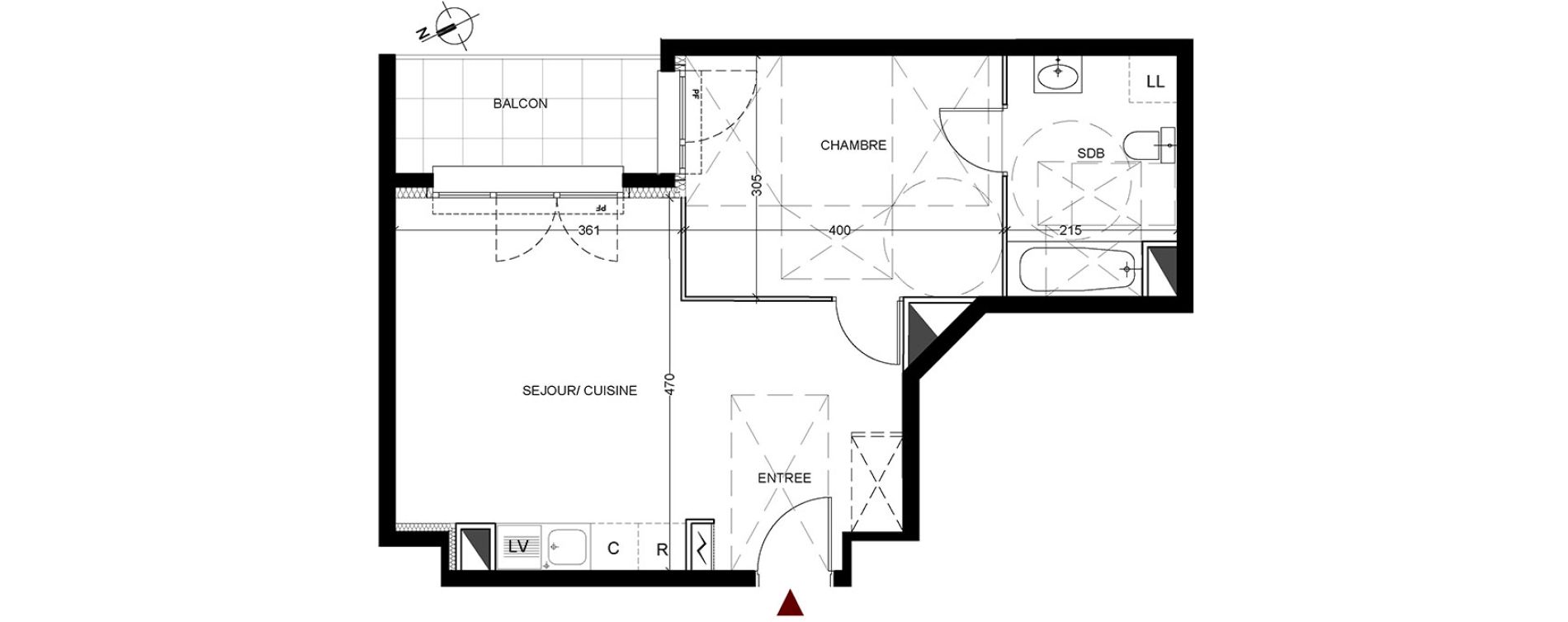 Appartement T2 de 43,54 m2 &agrave; Vigneux-Sur-Seine La croix blanche