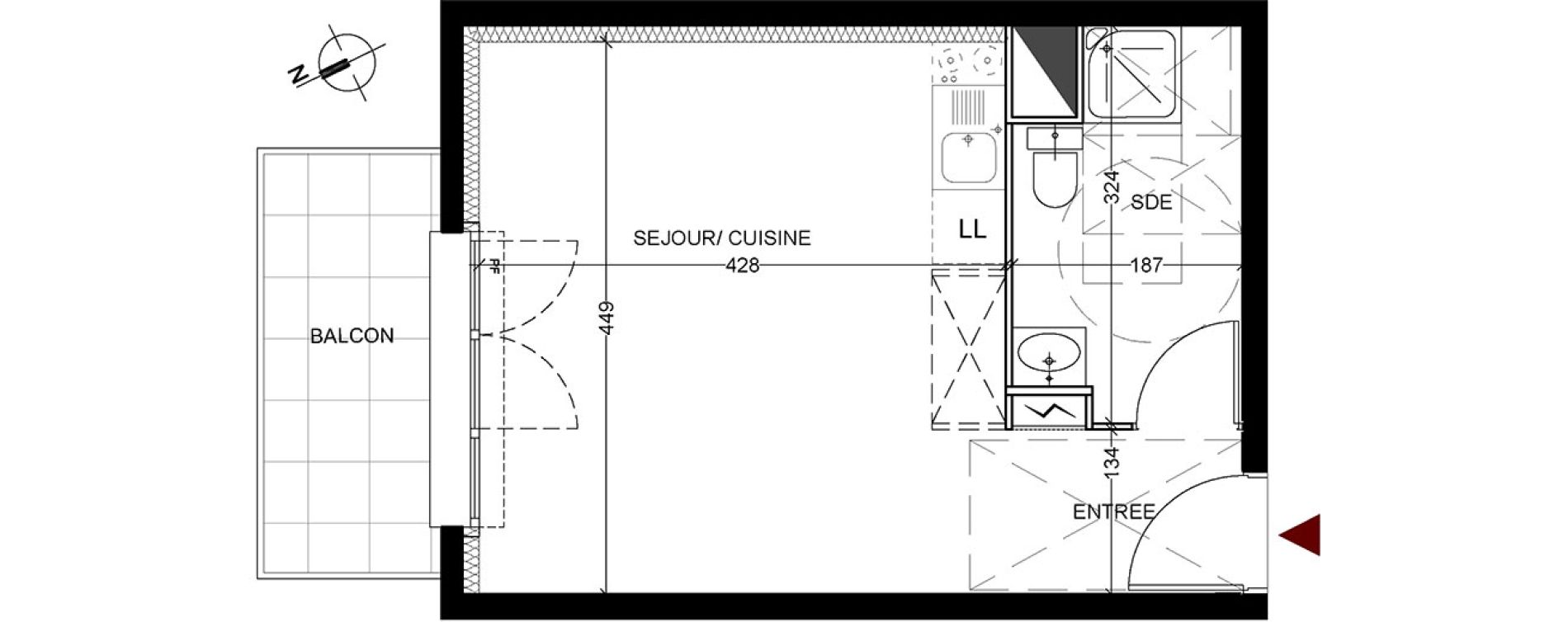 Studio de 27,17 m2 &agrave; Vigneux-Sur-Seine La croix blanche