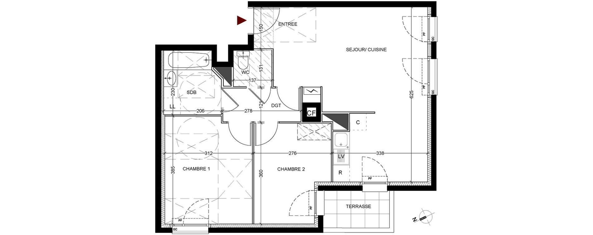 Appartement T3 de 58,36 m2 &agrave; Vigneux-Sur-Seine La croix blanche