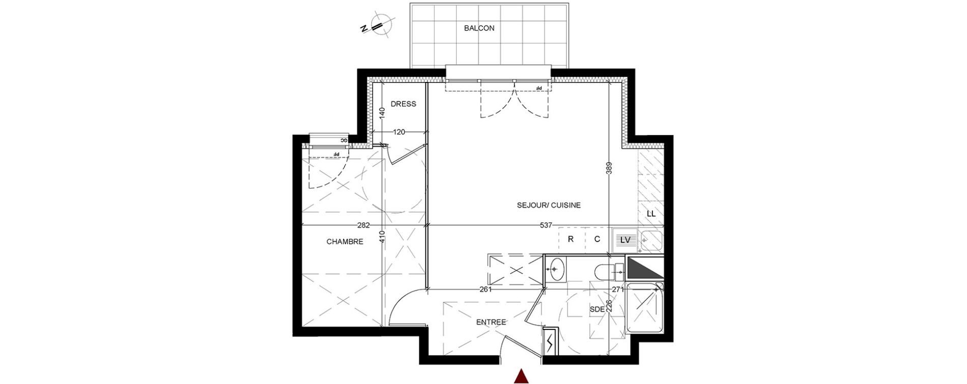 Appartement T2 de 43,63 m2 &agrave; Vigneux-Sur-Seine La croix blanche