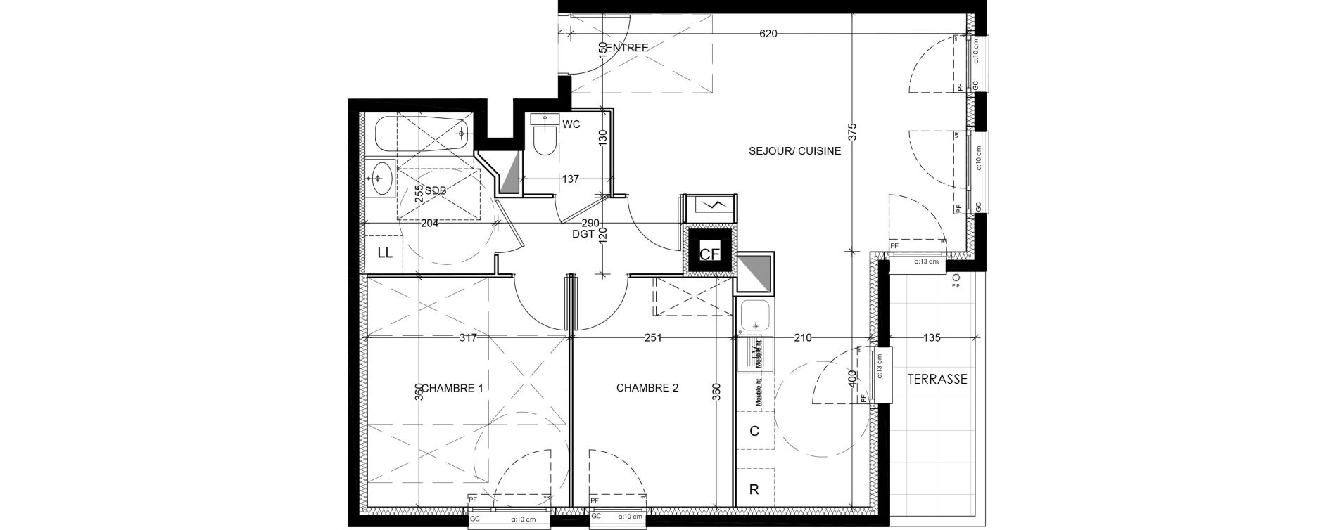 Appartement T3 de 58,49 m2 &agrave; Vigneux-Sur-Seine La croix blanche