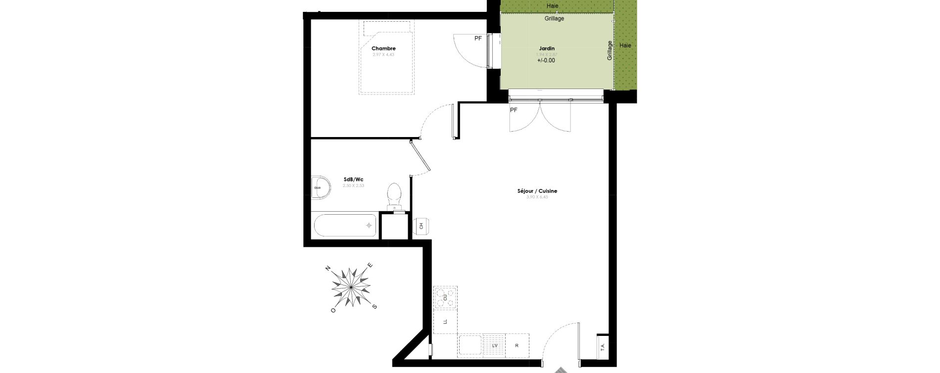 Appartement T2 de 47,50 m2 &agrave; Villab&eacute; Centre