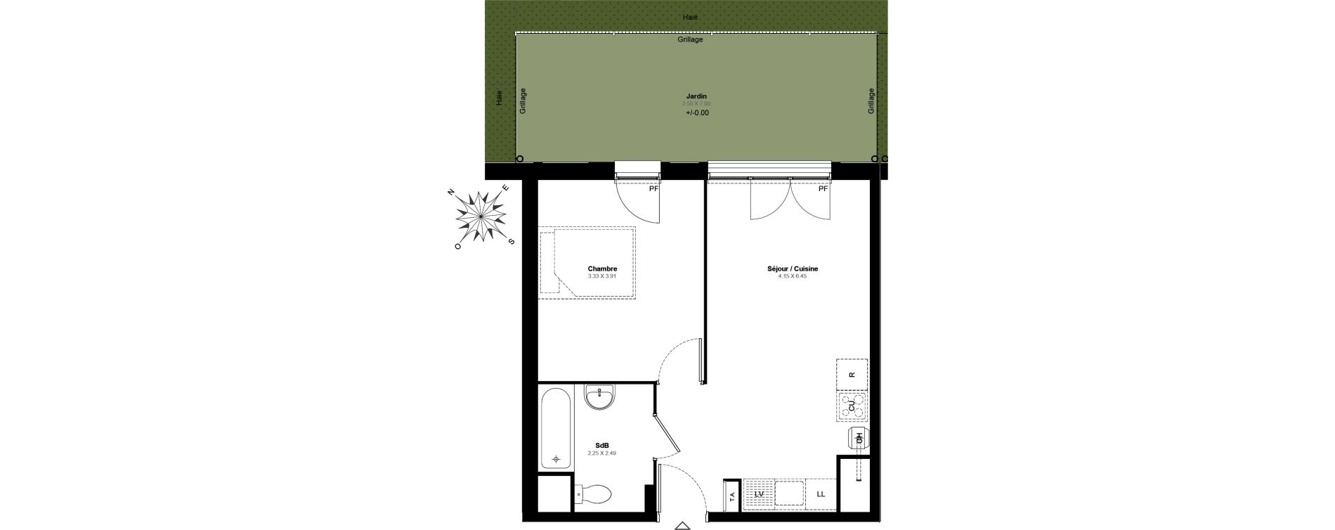 Appartement T2 de 39,50 m2 &agrave; Villab&eacute; Centre