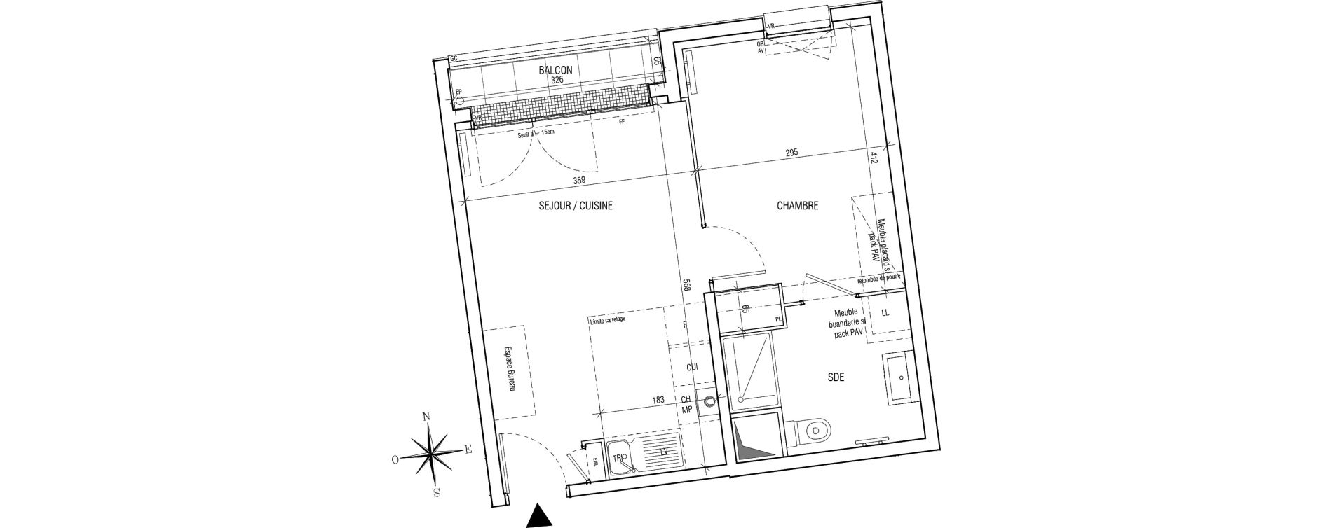 Appartement T2 de 38,19 m2 &agrave; Villebon-Sur-Yvette Centre ville